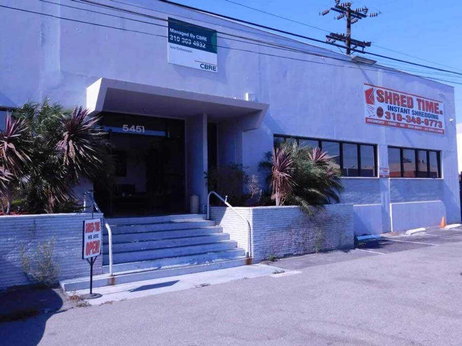Shred Time commercial building for Shredding Services in Los Angeles, CA